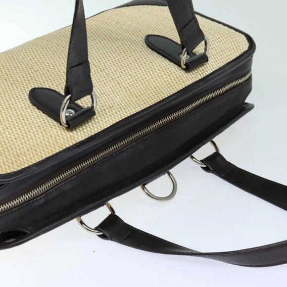 BURBERRY Tote Bag Straw Beige Auth - Picture 6 of 16